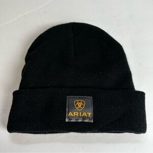 Ariat Men's Beanie Hat OSFM Black Logo Winter Unisex Stretch Outdoor Ski Work